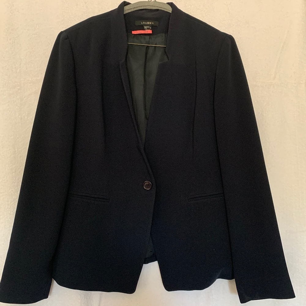 Blazer, navy, button worn but in good condition
